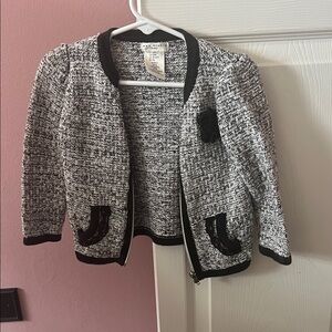 Max Studio Kids Tweed Blazer in Black and White
